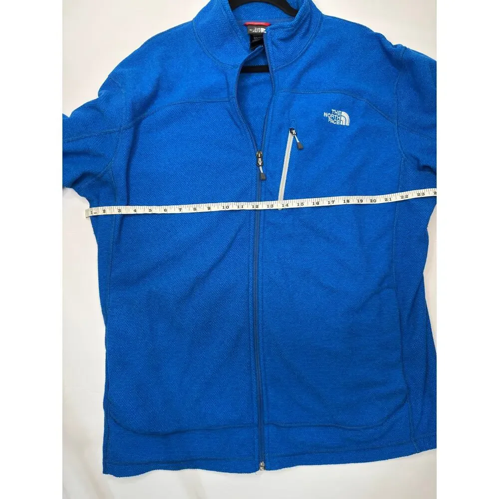 The North Face Mens Textured Cap Rock Full Zip Fleece Jacket Blue